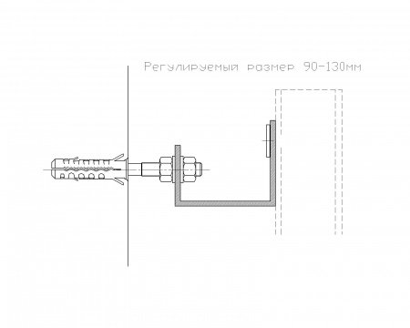 Комплект крепления для инсталляций к стене Aquatek 90-130 мм 