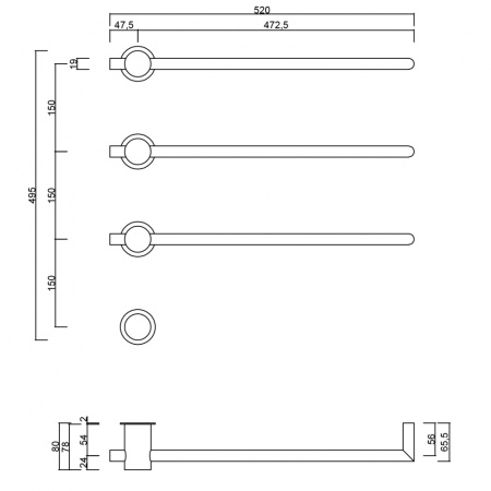 Полотенцесушитель электрический ABBER Charme AH4003 хром