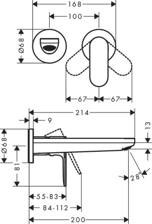 Смеситель для раковины Hansgrohe Rebris S 72528000 хром
