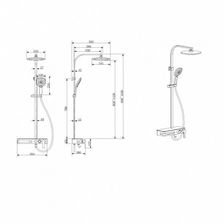 Душевая стойка Bravat Meissen F6277312CP-A-ENG хром