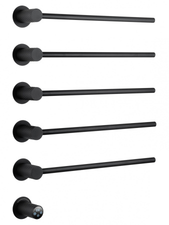 Полотенцесушитель электрический встраиваемый WONZON & WOGHAND MÜNCHEN, Черный матовый (WW-A355-MB)