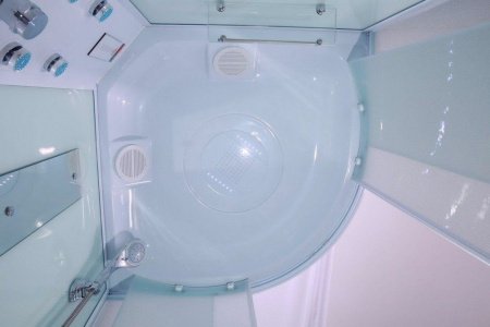 Душевая кабина Timo Eco TE-0701 100x100x215 профиль белый, стекло рифленое