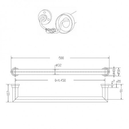 Полотенцесушитель электрический Margaroli Sereno 621450CR хром