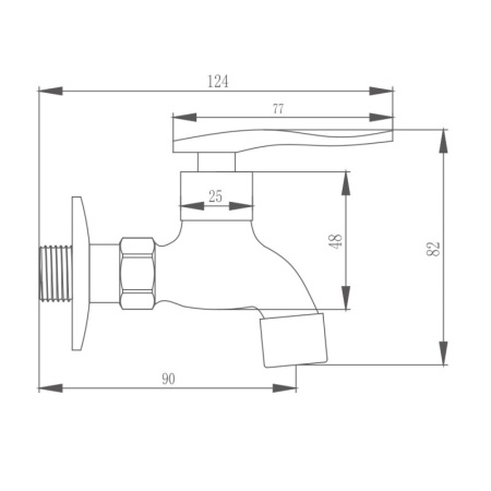 Кран на одну воду Haiba HB521, хром