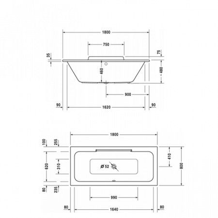 Ванна акриловая Duravit DuraStyle 180x80 700298 basic
