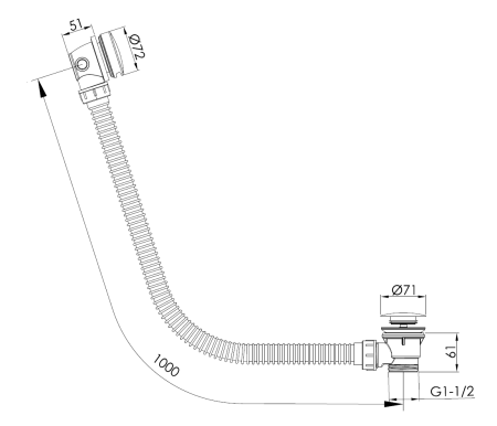 Слив-перелив для ванны Benesque 59010106 бронза брашированная