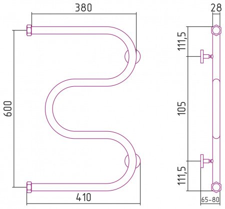 Полотенцесушитель водяной Сунержа М-образный 60х40 золото матовое