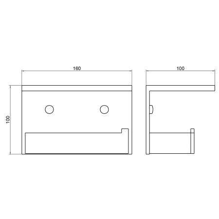 Держатель туалетной бумаги с полкой Timo Petruma 15243/03 черный матовый