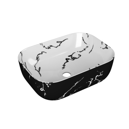 Раковина накладная 46см Point Вега PN43711WB белый/черный