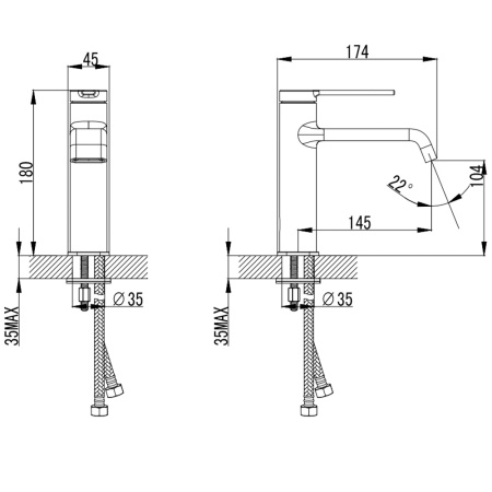 Смеситель для раковины AQUAme Asti AQM6410BG золото матовое