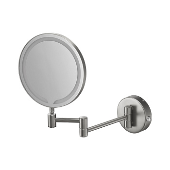 Косметическое зеркало с подсветкой и 3-ех кратным увеличением Benesque Lumiere 70011102 никель брашированный