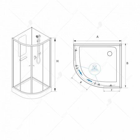Душевые кабины RGW 381320899-12 90x90x200 профиль матовый хром, стекло прозрачное
