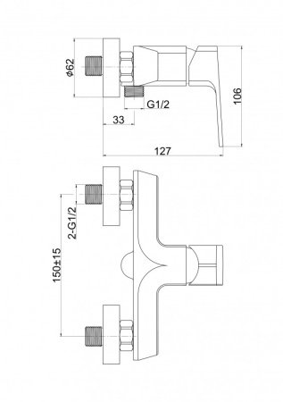 Смеситель для душа Cersanit WISLA 63057 хром