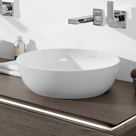 Раковина накладная 43см Villeroy & Boch Artis 417943R1 alpin с покрытием CeramicPlus