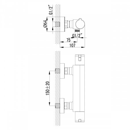 Термостат для душа Lemark Yeti LM7833C хром