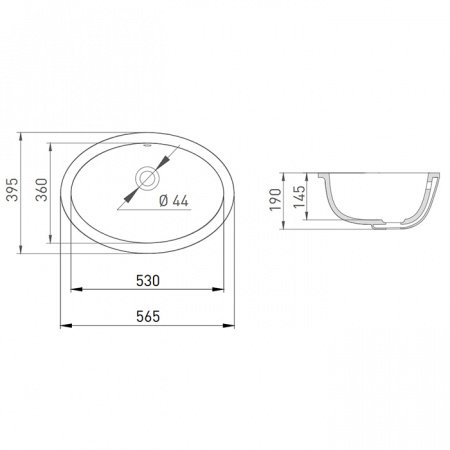 Раковина встраиваемая снизу 56.5см Salini Callista 1101109M белый матовый
