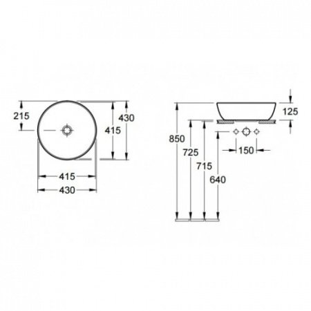 Раковина накладная 43см Villeroy & Boch Artis 41794301 белый