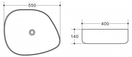 Раковина накладная 55см BelBagno BB1435 белый