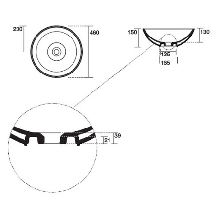 Раковина накладная 46см Kerasan Ciotola 430330 белый матовый