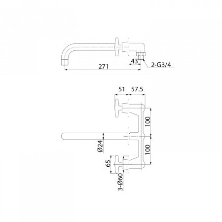 Смеситель для раковины IDDIS Acros ACRSB00i65 хром глянцевый