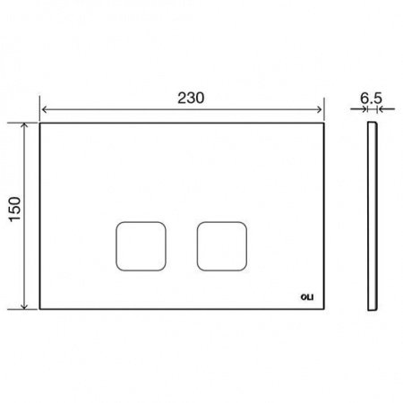Кнопка смыва для унитазов OLI PLAIN 70827 хром глянцевый