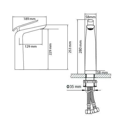 Смеситель для раковины Timo Olivia 3211/03F черный матовый