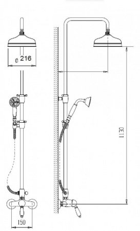 Душевая стойка Cezares GIUBILEO-CD-01 хром