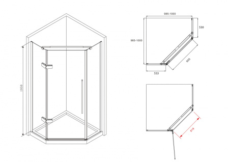 Душевой уголок ABBER Ewiges Wasser AG05100M