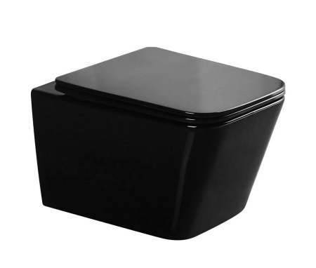 Унитаз подвесной безободковый GID Tr2155BL, черный глянцевый