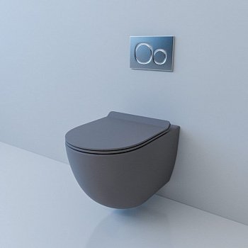 Унитаз подвесной Esbano GARCIA серый матовый, с сиденьем микролифт