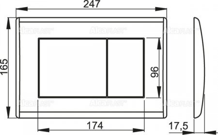 Кнопка смыва AlcaPlast ALCA M272 хром матовый