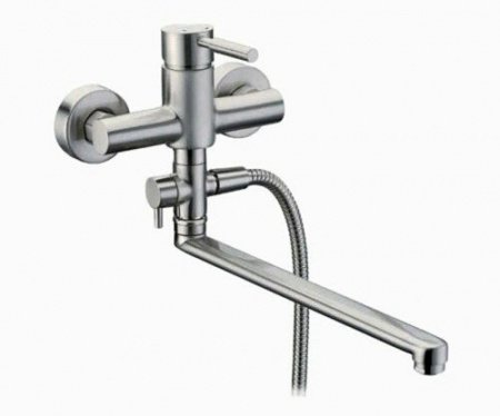 Смеситель для ванны с душем WasserKraft Wern 4202L хром матовый