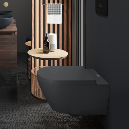 Унитаз подвесной безободковый Villeroy&Boch Subway 2.0 5614R0i4 Graphite CeramicPlus без сиденья