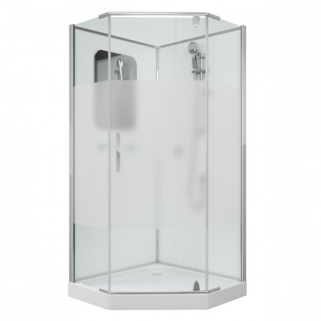 Душевая кабина Grossman GR171D 90x90x205 профиль хром, стекло прозрачное/матовое