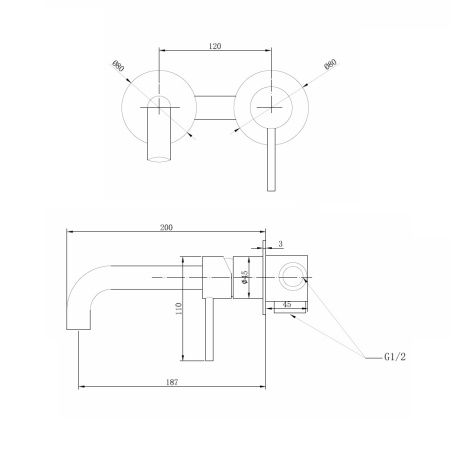 Смеситель ABBER Wasser Kreis AF8112NG для раковины скрытого монтажа, никель