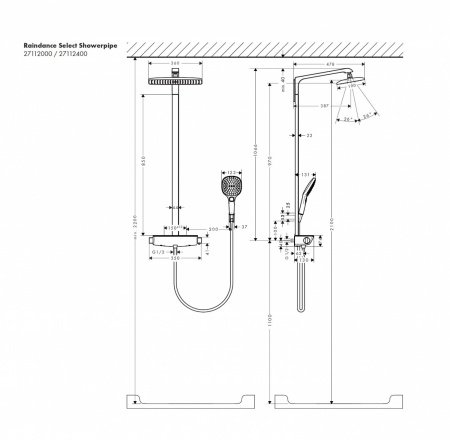 Душевая стойка Hansgrohe Raindance Select E 27112000 хром