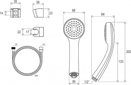 Душевой гарнитур Ravak 901 хром