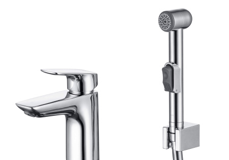 Смеситель для раковины с гигиеническим душем Aquatek Вега AQ1012CR хром