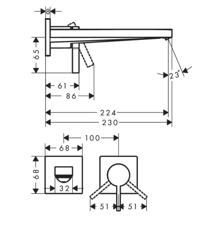 Смеситель для раковины Hansgrohe Tecturis E 73051700 белый матовый