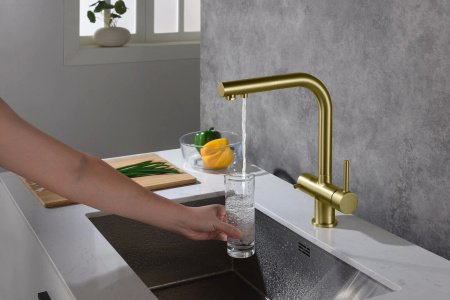 Смеситель для кухни Timo Saona 2356/17FL золото матовое