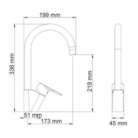 Смеситель для кухни WasserKraft Leine 3507 хром