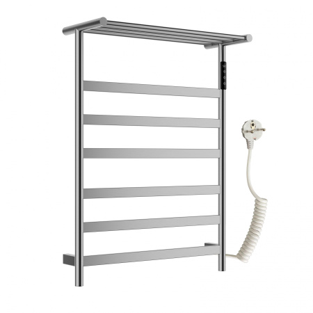 Полотенцесушитель электрический с полкой WONZON & WOGHAND ESSEN, Брашированный никель (WW-A403-BR)