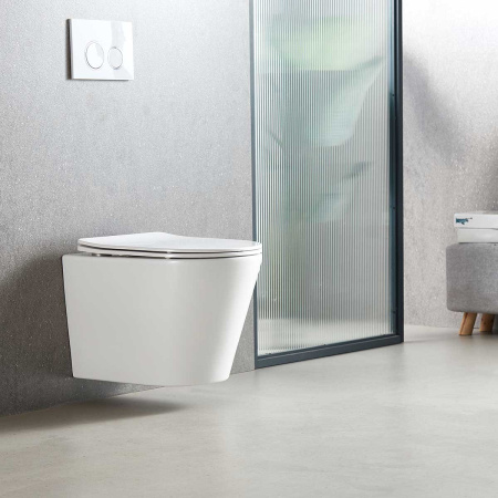 Унитаз подвесной безободковый Vincea Piatti VT1-11T белый, с сиденьем микролифт