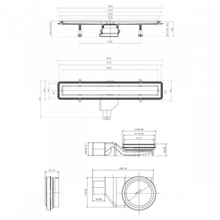 Душевой лоток Pestan Confluo Premium Gold White Glass Line 550