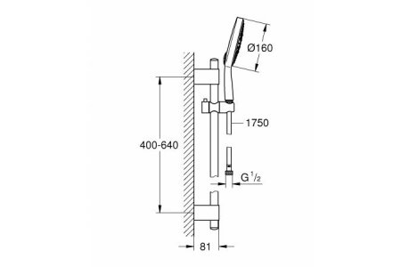 Душевой гарнитур Grohe Power&Soul Cosmopolitan 160 27744000 хром