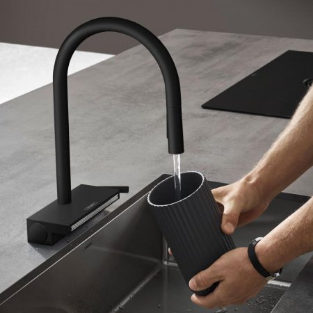 Смеситель для кухни Hansgrohe Aquno Select M81 73831670 черный матовый