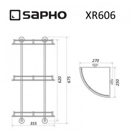 Полка Sapho X-ROUND XR606 хром