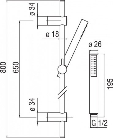 Душевой гарнитур Nobili Oz AD140/18CR Хром