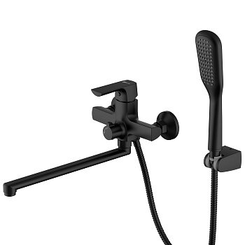 Смеситель для ванны универсальный Lemark Ursus LM7251BL черный матовый