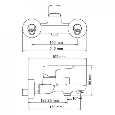 Смеситель для ванны с душем WasserKraft Vils 5601 хром